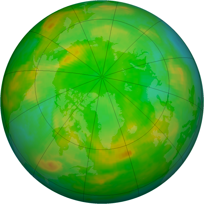 Arctic ozone map for 23 June 1990